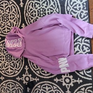 Lilac pink cropped hoodie